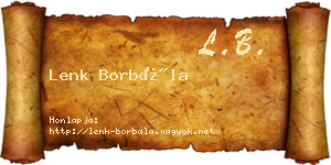 Lenk Borbála névjegykártya